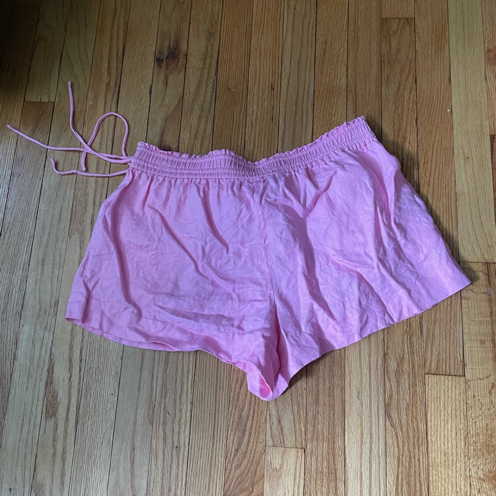 Linen Drawstring Relax Elastic Tie Bubblegum Pull… - image 4